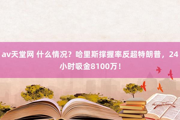 av天堂网 什么情况？哈里斯撑握率反超特朗普，24小时吸金8100万！