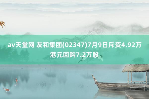 av天堂网 友和集团(02347)7月9日斥资4.92万港元回购7.2万股