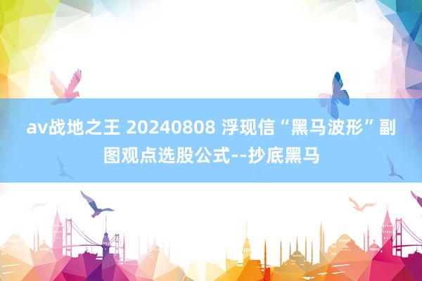 av战地之王 20240808 浮现信“黑马波形”副图观点选股公式--抄底黑马