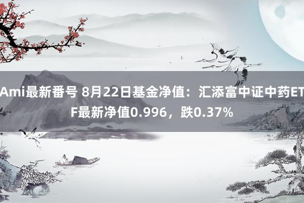 Ami最新番号 8月22日基金净值：汇添富中证中药ETF最新净值0.996，跌0.37%