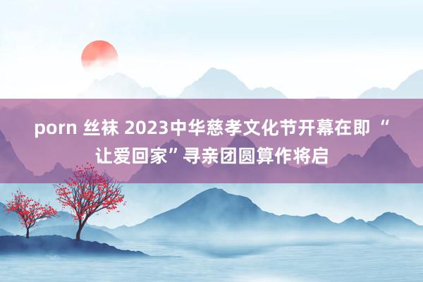 porn 丝袜 2023中华慈孝文化节开幕在即 “让爱回家”寻亲团圆算作将启